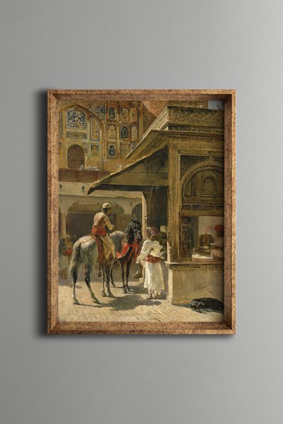 epiqart منظر الشارع في الهند - إطار نمط عتيق