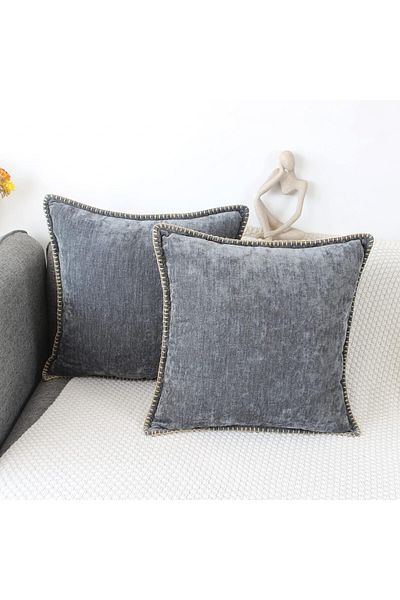 OYIMUA Set of 2 cushion covers, textile, grey, 45 x 45 cm