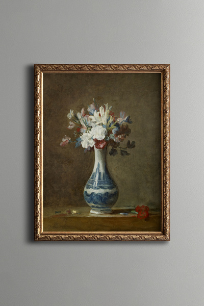 epiqart Flowers in a Vase - Vintage Patterned Frame