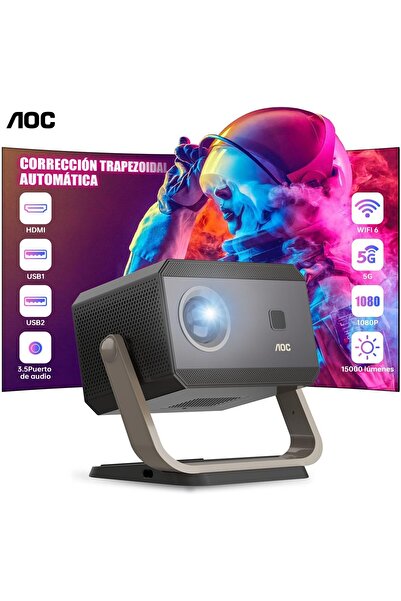 Aoc Portable Projector Full HD 4K/1080P, Autofocus/Auto Keystone Correction, WiFi6 and Bluetooth