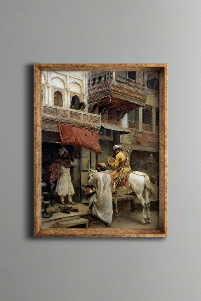 epiqart Street Scene in India - Vintage Patterned Frame