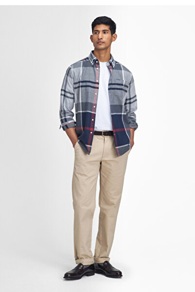 Barbour Dunoon Tailored Tartan Gömlek TN21 Blue Granite