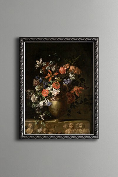 epiqart Flowers in a Vase - Vintage Patterned Frame