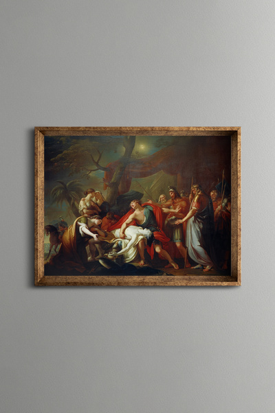 epiqart Elegie pentru moartea lui Patroclus de către Achilles - Cadru cu model vintage