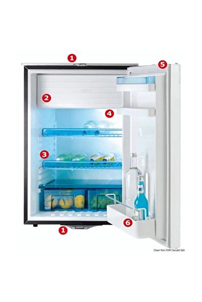 OSCULATI Dometic CRX65 Refrigerator, 64 L, Stainless Steel, 12/24V Compressor