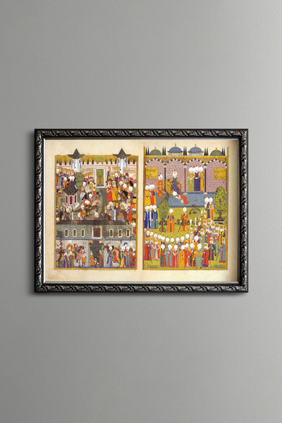 epiqart Ottoman Miniature Art - Vintage Patterned Frame