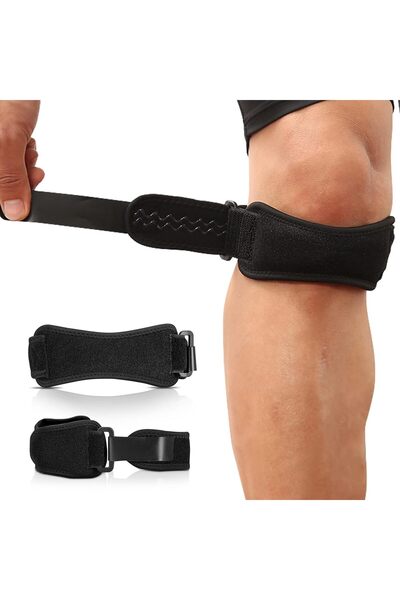 AGPTEK - SKP2 Adjustable Knee Protection - Knee Support Silicone Bands - Black