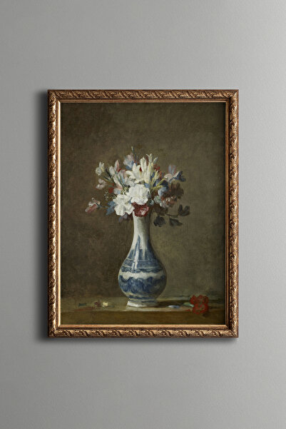 epiqart Flowers in a Vase - Vintage Patterned Frame