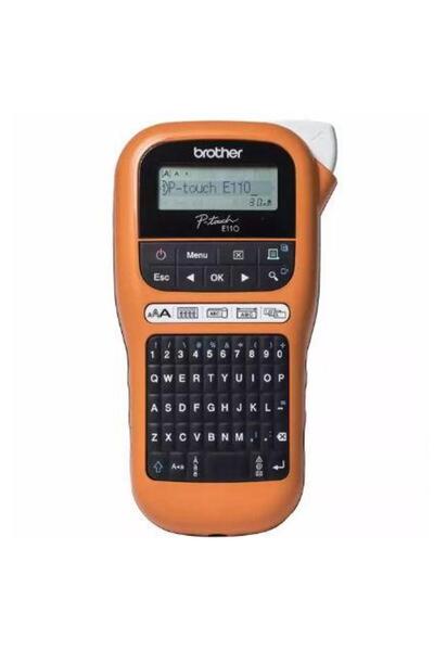 Brother P-touch PT-E110VP Labeling System, Thermal Transfer, LCD Display, QWERTY Keyboard, Cutter (O