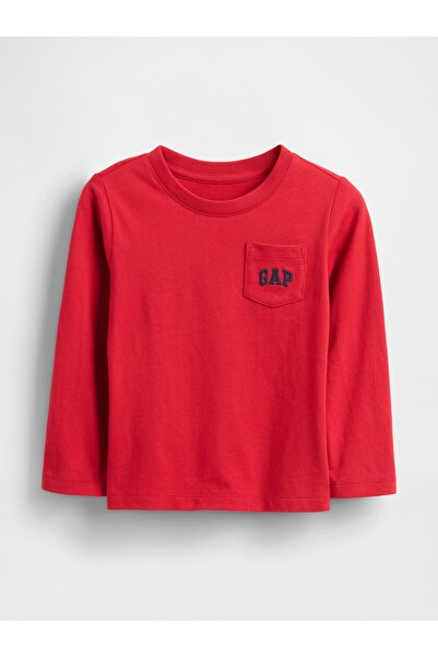 GAP Erkek Bebek Kırmızı Logo Cep T-Shirt