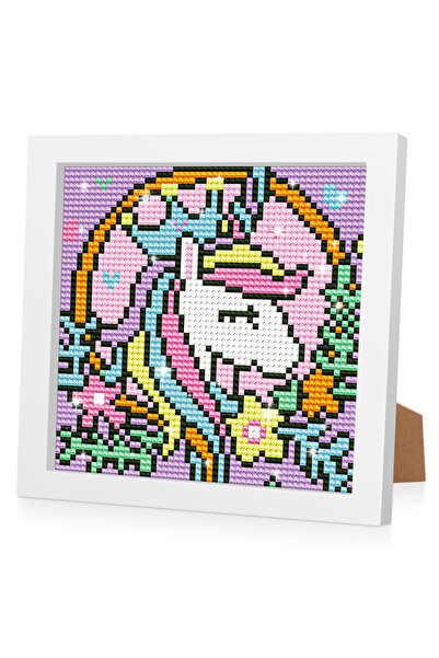 Ricuved Pictură diamant 5D cu ramă de lemn 18x18-unicorn 2
