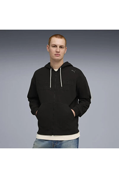 Puma PL Lifestyle Zip Jacket Μαύρο Ανδρικό Τοπ με Φερμουάρ