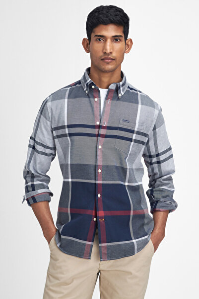 Barbour Dunoon Tailored Tartan Gömlek TN21 Blue Granite