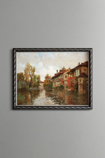 epiqart Beaulieu Along the River - Vintage Patterned Frame