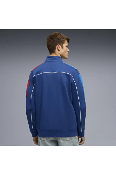 Puma BMW MMS MT7+ SWEAT JACKET Mavi Erkek Fermuarlı Üst