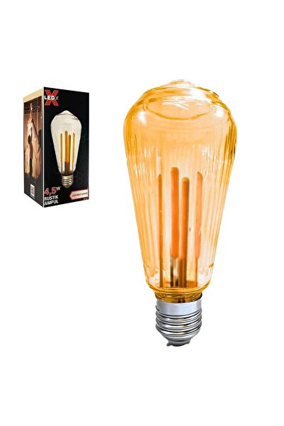 Powermaster Ledx ST-64 Kırılmaz Gövde 4,5 Watt Çizgili Rustik Ampul