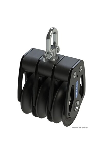OSCULATI Scripete triplu Lewmar, diametru 50 mm, sarcină maximă 800 kg, cablu...
