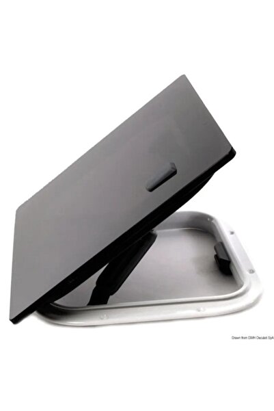 OSCULATI Lewmar Hatch with Flip Cover, 577x577 mm, for Deck Installation