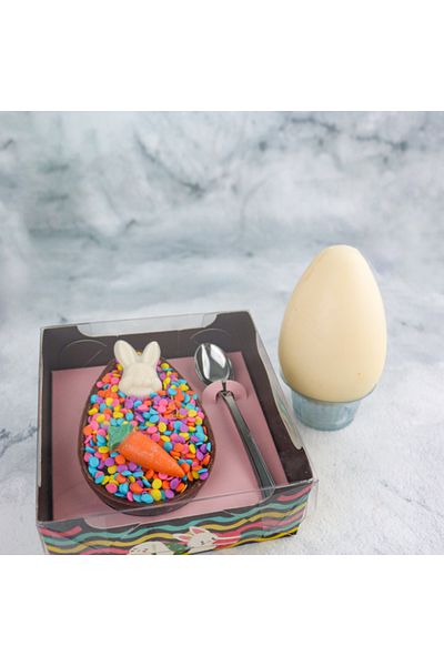 BWB Chocolate mold Egg, 3 parts, 2 cavities, 98mmx68mm