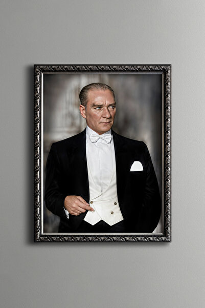 epiqart Atatürk Portresi - Vintage Desenli Çerçeve