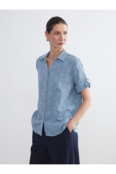 LC Waikiki Timeless Clothing & Timeless Choices Embroidered Muslin Women's Shirt