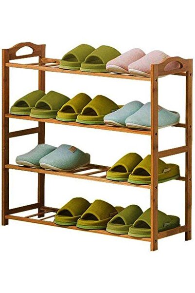 DRAMA HOME 4-Tier Shoe Rack Organizer Beige 77x66x20 cm