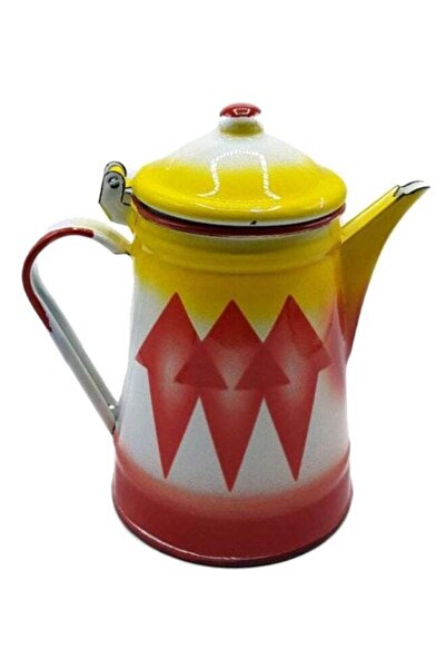 Generic إبريق شاي دلة تقليدي أبيض/أحمر/أصفر 12 سم