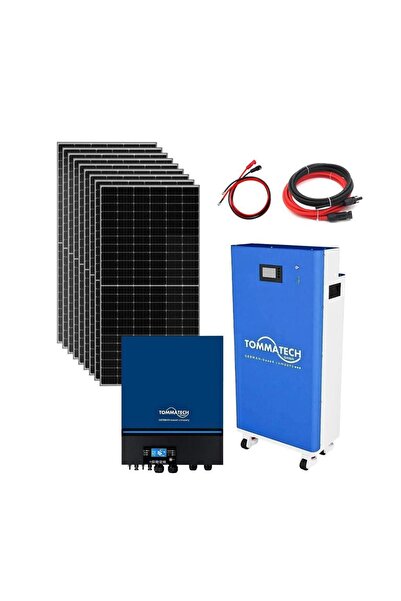 Tommatech 14.3kW Lityum Akülü 11kW MPPT İnverterli Hazır Solar Enerji Paketi