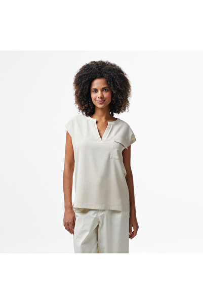 Nautica Kadın Bej Relaxed Fit Gömlek