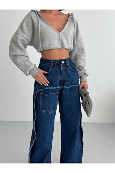 motix Жіночі джинси з широкими штанинами та деталями швів