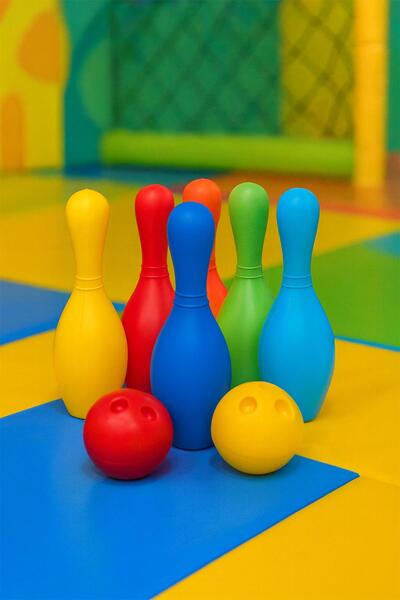 hak-iş oyuncak Dede Oyuncak Bowling Seti – 6 Labut + 2 Top (Renkli Plastik Bo...