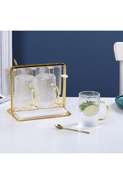 sharpdo Glass Cup Set Nordic Luxury Cup Set Coffee Joice Cup Heat-Resistan