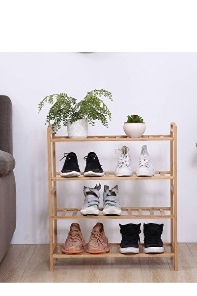 Arma Natural Bamboo 4 Tier Shoe Rack Organizer