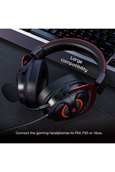 Havit Ακουστικά Gaming για PS4/PS5/XBOX, με Μικρόφωνο, Καλώδιο 2 μέτρων, 60 χιλ., Υποδοχή 3,5 χιλ., H2002E Pro, Μαύρο