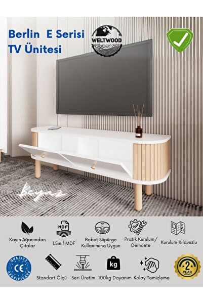 BebeK on For Weltwood Berlin Tv Ünitesi %100 Mdf, Kayın Çıtalı, İskandinav, Modern Ve Dayanıklı Tv Sehpası Ayaklı