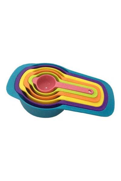 Generic 6 Pcs Of Plastic Measuring Cups And Spoons Set Multicolour