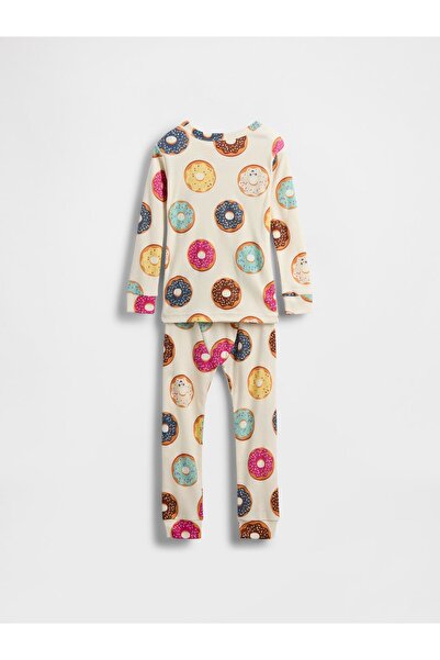 GAP Bebek Krem Organik Brushed Pamuk Pijama Takımı