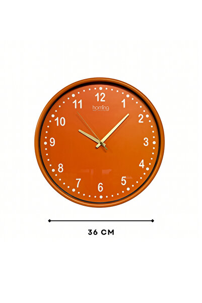 HOMİNG Nordic Style Retro Orange Wall Clock 36 cm