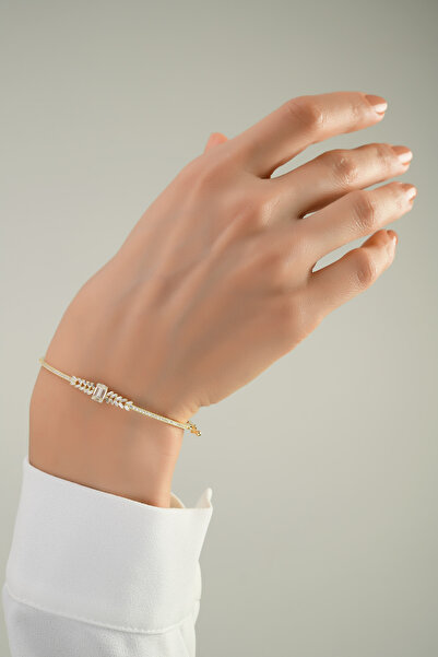 Çgk Çiğdem Gürel Kuyumculuk Baget Taşlı Altın Kelepçe