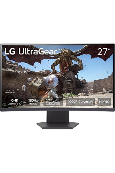 LG 27GS60QC-B Ultragear 27 inch QHD (2560x1440) 180Hz 1ms Curved Gaming Monitor