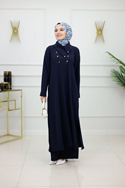 VALENS BOUTİQUE Деталізована туніка з застібкою на кнопках та штани, комплект на весну