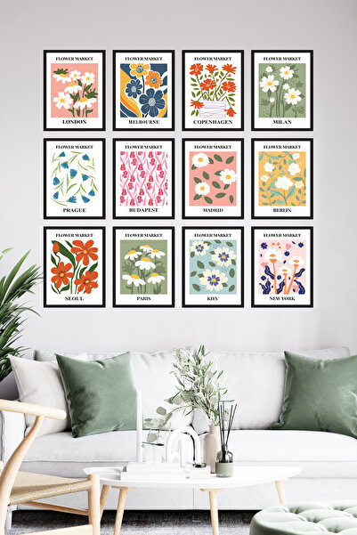 woodsia Set de pictură din lemn MDF cu aspect cadru, 12 piese SET1007