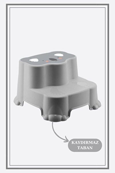 PONÇİK STORE Kaydırmaz Çocuk Taburesi - Çift Basamaklı Banyo Lavabo Merdiven Yükseltici Bebek Basamağı