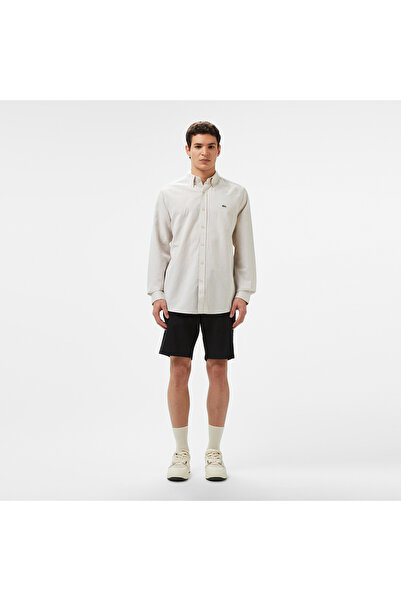 Lacoste Erkek Regular Fit Düğmeli Yaka Bej Gömlek