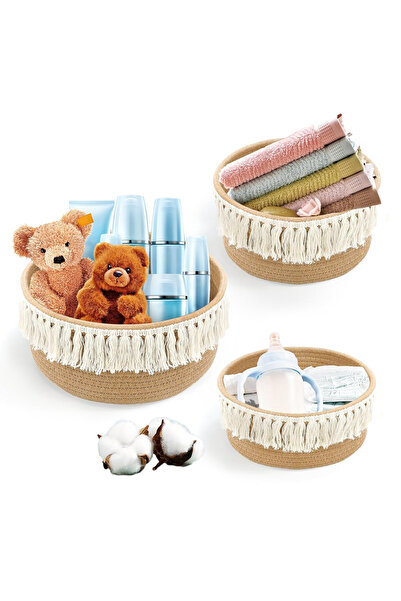 OEM Coșuri de depozitare din frânghie împletită - set de 3 L (25 cm x 14 cm),...