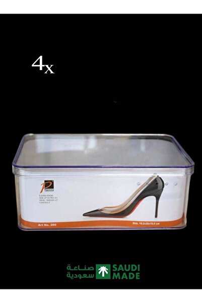 Arma مجموعة من 4 صناديق تخزين أحذية من بلاستيكنا، منظم أحذية شفاف وأنيق