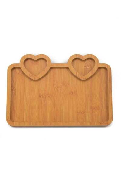 Generic 3-Division Serving Plate Brown 28x20cm