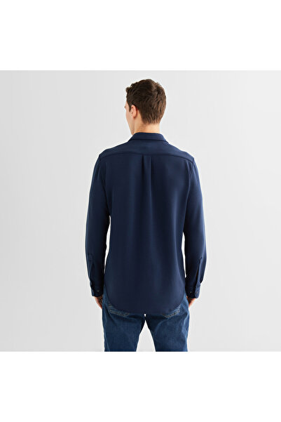 Gant Erkek Lacivert Regular Fit Gömlek Yaka Logolu Gömlek