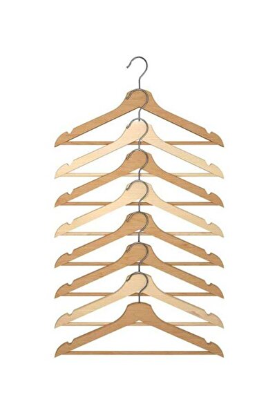 Generic Pack Of 8 Clothes Hanger Brown/Beige 43 x 14cm