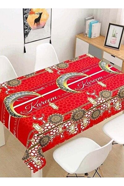 co arma مفرش طاولة بطبعة إسلامية تمثل شهر رمضان، مقاوم للماء، 100*120